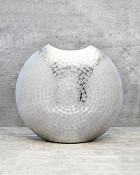 Hammered Pinched Round Vase 10"H