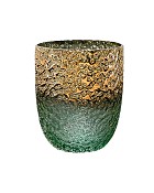 Textured Green Metallic Lustre Glass 4.5"H