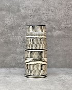 White/Black Patterned 9"H