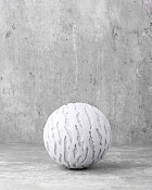 White Wave Textured Decorative Ball 4"D