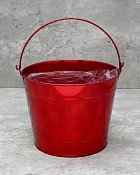 Metal Bucket - Red 4.75"H