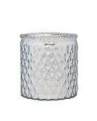 Round Silver Glass Vase 5"H