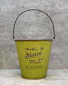 Round 'Matin' Bucket - Green 7.75"H
