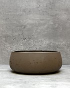 Low Bowl Cement Planter - Brown 9"D