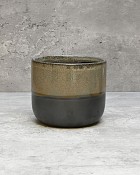 Two Tone Glaze Container 4"H