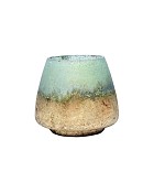 Sea-Green Metallic Etched Glass 5"H