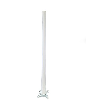 White Glass Tower Vase 32"H