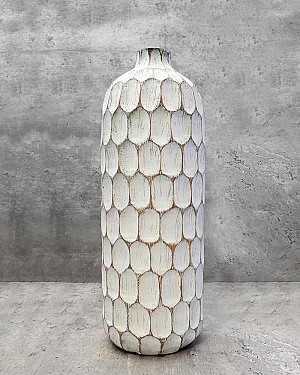 Carved Divot Tall Vase 15&quot;H