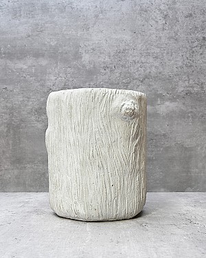Bark Cement Planter 7.75&quot;H