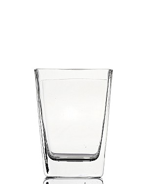 Square Tapered Clear Glass Vase 5"H