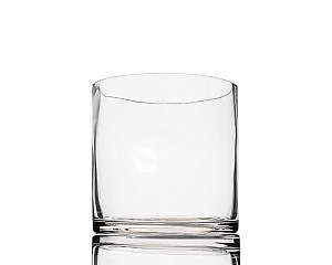 Cylinder Clear Glass Vase 5"H