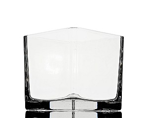 Square Clear Glass Vase 5"H (5"x5")