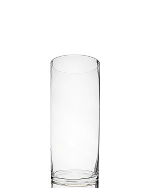 Cylinder Clear Glass Vase 14"H