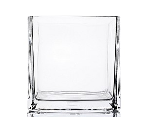 Square Clear Glass Vase 6"H (6"x6")