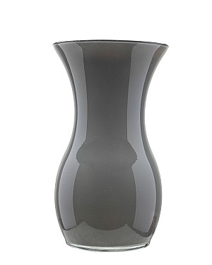 Dark Grey Glass Vase 10"H