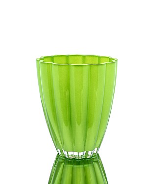 Lime Green Glass Vase 6.75"H