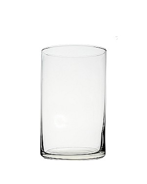 Cylinder Clear Glass Vase 8"H 