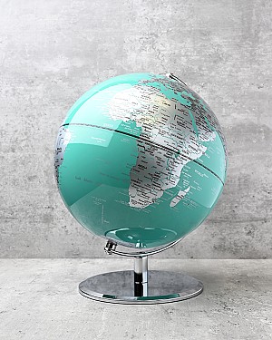 World Globe - Turquoise 12"H