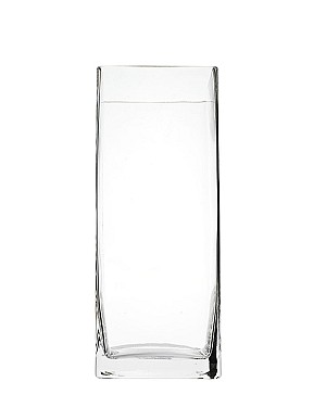 Square Clear Glass Vase 10"H (4"x4")