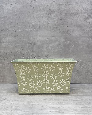 Rectangular Daisy Container - Green 10.75&quot;L