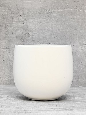 Polystone Cylinder Bowl White 6&quot;H