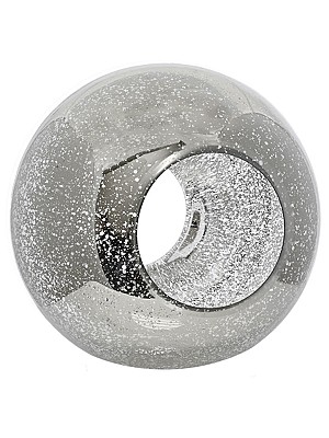 Silver Open Glass Orb 9&quot;D