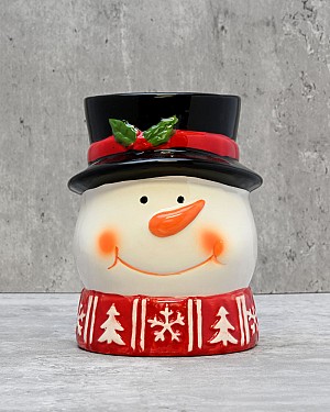 Snowman Hat Container 6&quot;H