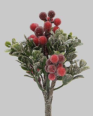 Eucalyptus Berry Pick 9&quot; Frosted Red 