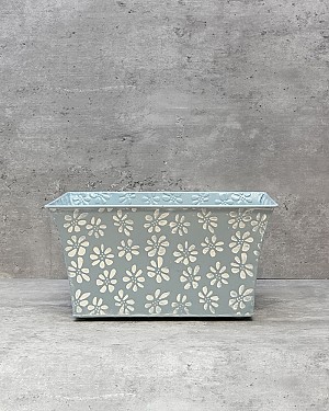 Rectangular Daisy Container - Blue 10.75&quot;L