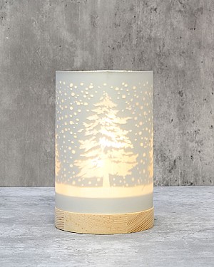 Christmas Tree Lantern - White 6&quot;H