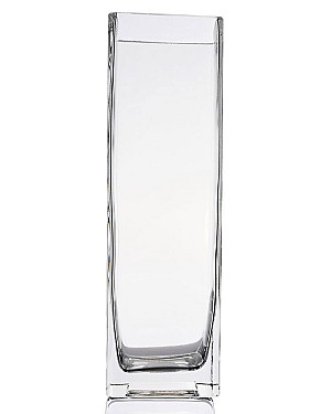 Square Clear Glass Vase 7"H (2.5"x2.5")