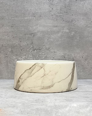 Marble Ceramic Bowl 9.5&quot;D