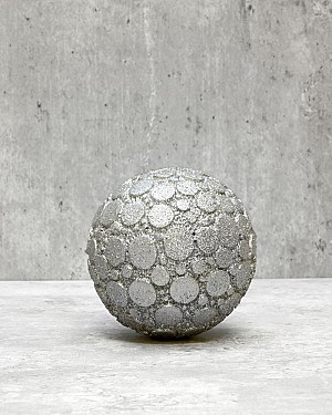 Silver Rock Textured Decorative Ball 4"D