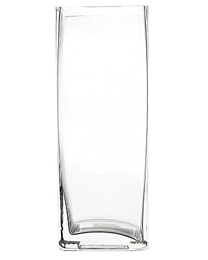 Square Clear Glass Vase 8"H (3"x3")