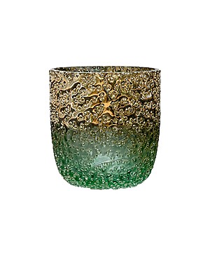 Textured Green Metallic Lustre Glass 3&quot;H