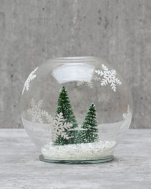 Snowy Forest Votive Holder 3.5&quot;H