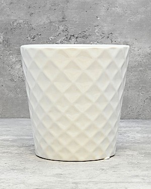 Tapered Diamond Patterned Planter 6.25&quot;H