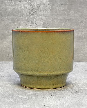 Green Stepped Planter - Medium 6&quot;H