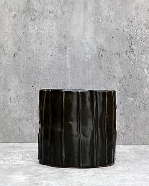 Black Ripple Container 5.25&quot;H
