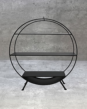 Round Metal Standing Shelf 22"H