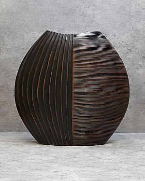 Duo Carved Disc Vase 15.5&quot;H