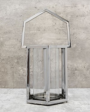 Hexagonal Hurricane Lantern 14"H