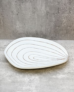 White Wash Patterned Decorative Platter 15&quot;L