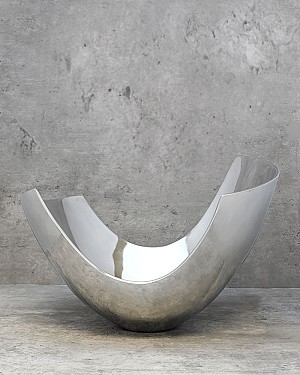 Modern Bowl - Silver 9.75&quot;H