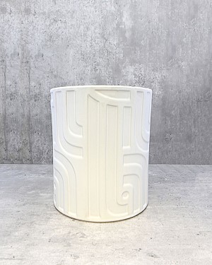 Matte White Patterned 8&quot;H