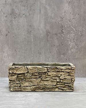 Rectangular Stone Wall Planter - Medium 4&quot;H