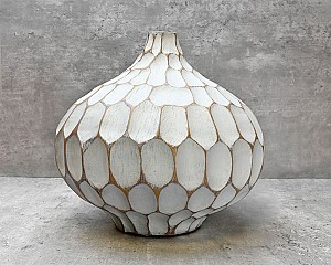 Carved Divot Bubble Vase 9&quot;H