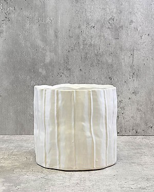 White Ripple Container 5.25&quot;H