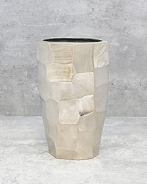 Textured Metal Silver Container 11&quot;H