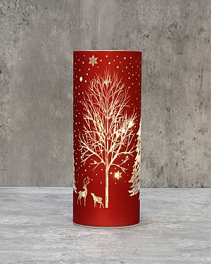 Winter Tree Lantern - Red 8&quot;H
